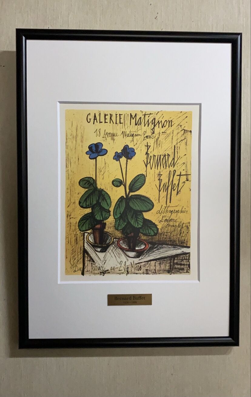 『コンポートのある静物画』 Bernard Buffet ドライポイント 版画 コンポートのある静物画』 Bernard Buffet ドライポイント 版画