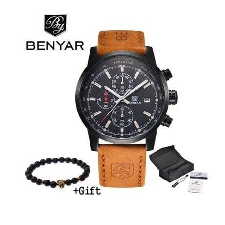 BENYAR ファッション クロノグラフ スポーツ メンズ 腕時計 ミリタリークォーツ 時計 Relogio Masculino
