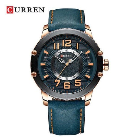 CURREN メンズ 腕時計 ブランド 防水 スポーツ 腕時計 クォーツ 軍事 ファッション 革 時計 男性 ギフト