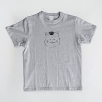 猫村さんのTシャツ・顔（グレー）