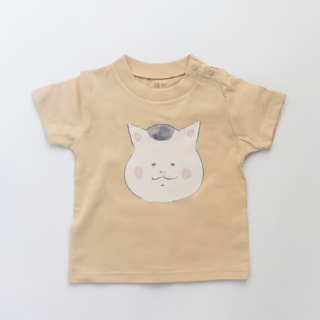 猫村さんのこどもTシャツ・顔・ベージュ