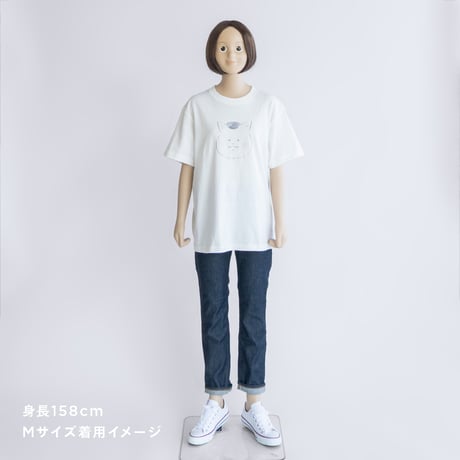 猫村さんのTシャツ・顔（グレー）