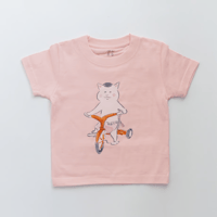 猫村さんのこどもTシャツ・三輪車・ピンク