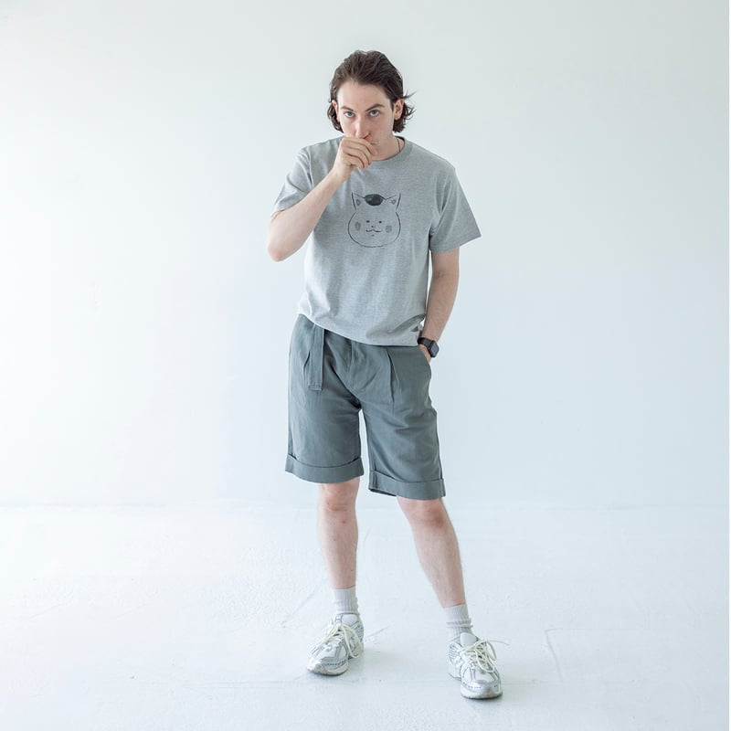 猫村さんのTシャツ・顔（グレー） | 猫村商店