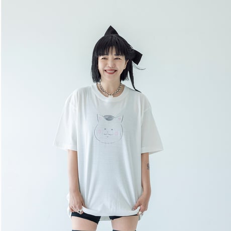 猫村さんのTシャツ・顔（ホワイト）