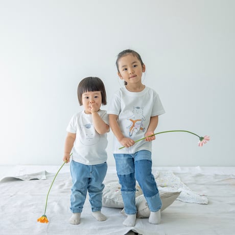 猫村さんのこどもTシャツ・三輪車・ホワイト