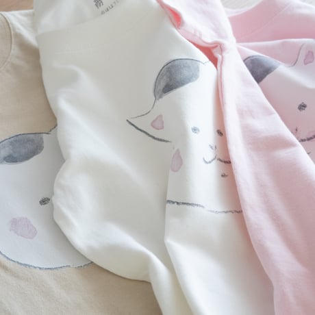 猫村さんのこどもTシャツ・顔・ホワイト