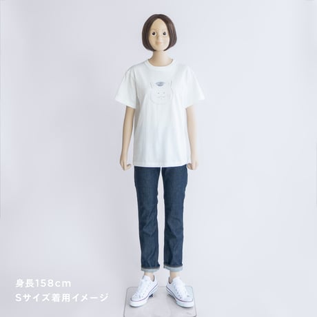 猫村さんのTシャツ・三輪車（ホワイト）