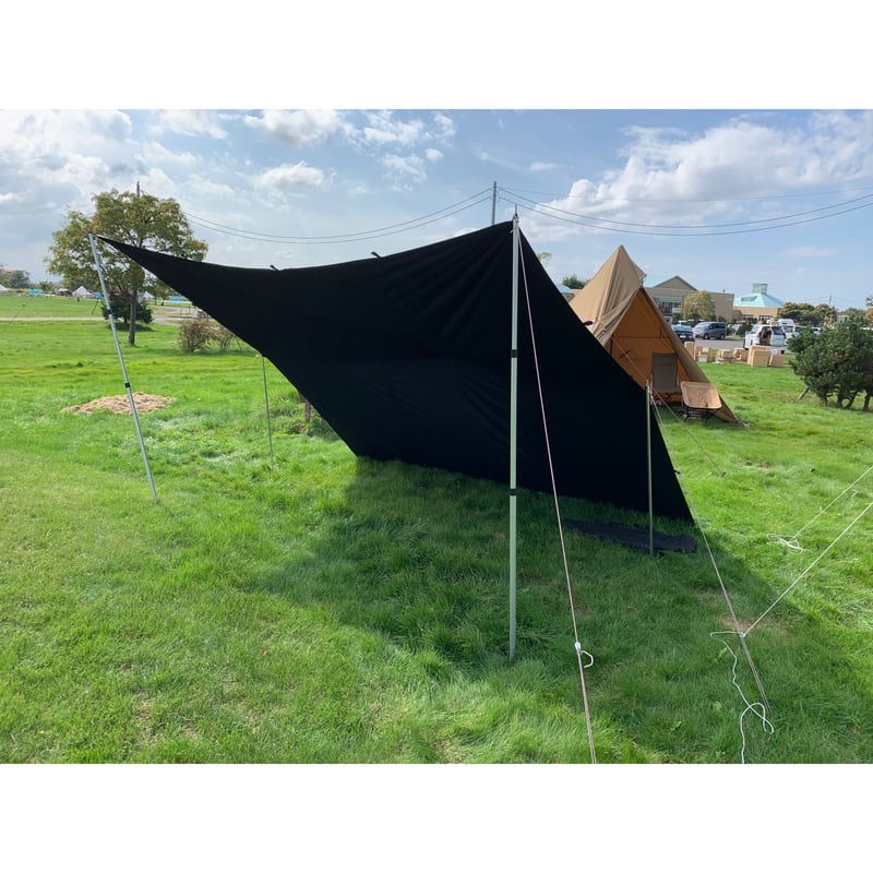 ファスナー搭載タープ】polyester & cotton tarp 『KURO』 | MO
