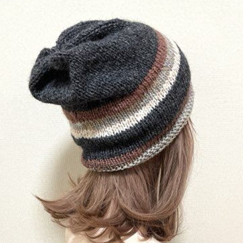 ボーダーニット帽(ボタン付き)A85 | gujy8you