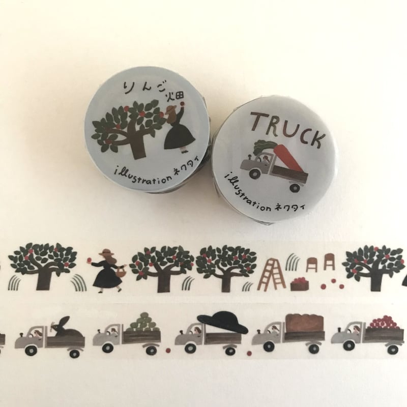 cozyca products 透明マスキングテープ＜りんご畑＞ | ネクタイウェブ