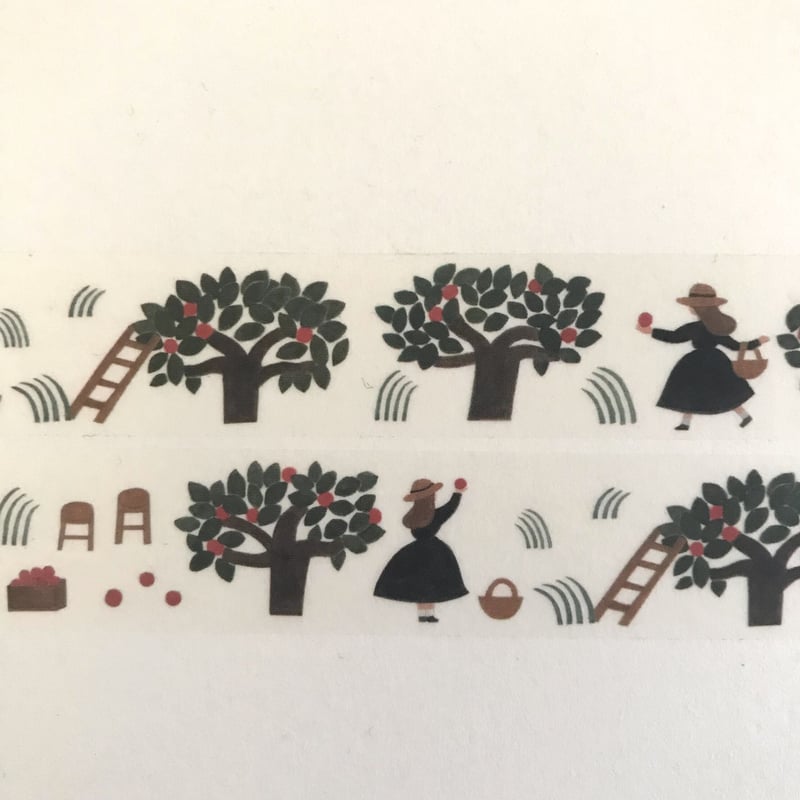 cozyca products 透明マスキングテープ＜りんご畑＞ | ネクタイウェブ