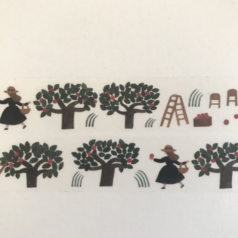 cozyca products 透明マスキングテープ＜りんご畑＞ | ネクタイウェブ