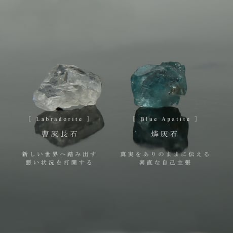 Apatite&Labradorite｜氷の欠片｜ピアス