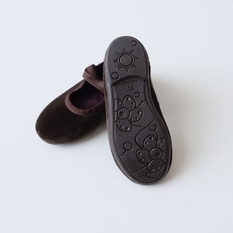 9月末再入荷予定Cienta VELOUR VELCRO ONE STRAP BALLET SHOES brown / velour 500(23(14cm)～34(21cm))