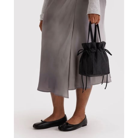 BAGGU Nylon Drawstring Bag Black