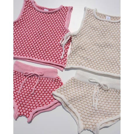 70%OFF Banks Basics INKA TIE VEST+BAMBA KNIT SHORT CREAM + BONE(M,XL)