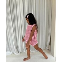 50%OFF Banks Basics INKA TIE VEST+BAMBA KNIT SHORT PINK + RED(S,M,L,XL)