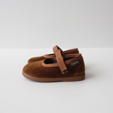 Cienta VELOUR VELCRO ONE STRAP SHOES beige / velour 400(20(12cm))
