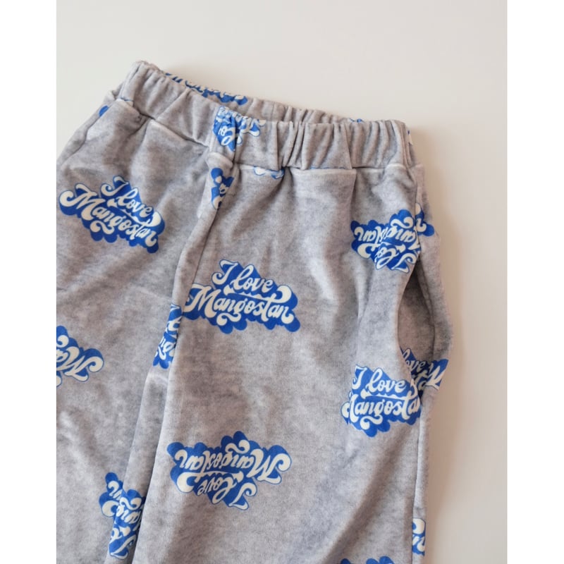 MAISON MANGOSTAN I LOVE VELVET TROUSERS GREY(4