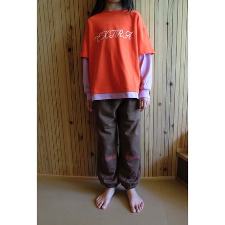 EXTRA-EXTRA EXTRA DOUBLE TEE - POPPY/LILAC(2-3Y,6-7Y)