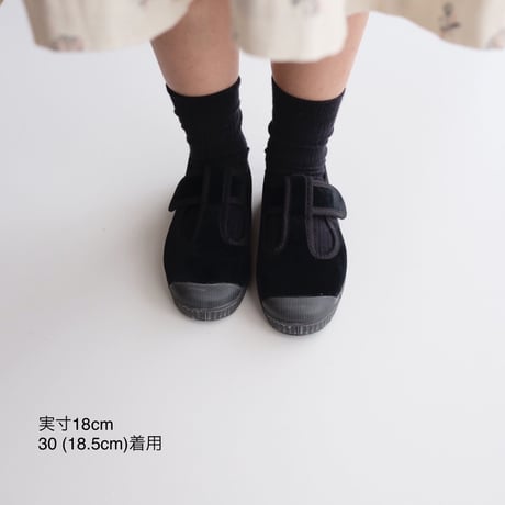 Cienta VELOUR T STRAP SHOES  black / velour 977(21(12.5cm)～34(21cm))