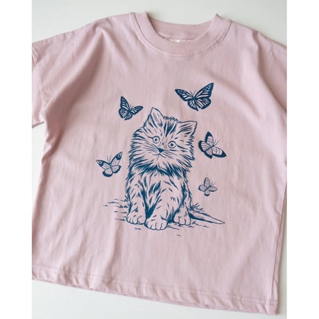 40%OFF SUMMER & STORM OVERSIZED TEE - KITTEN WITH FLOWERS(3/4Y,6/7Y,8/9Y)