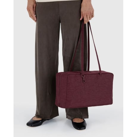 BAGGU Medium Nylon Bowler Bag Mahogany