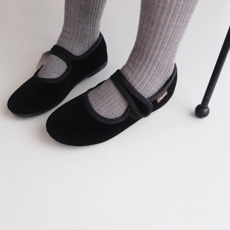 31(19cm)ラスト1点 Cienta VELOUR VELCRO ONE STRAP BALLET SHOES crudo / velour 500