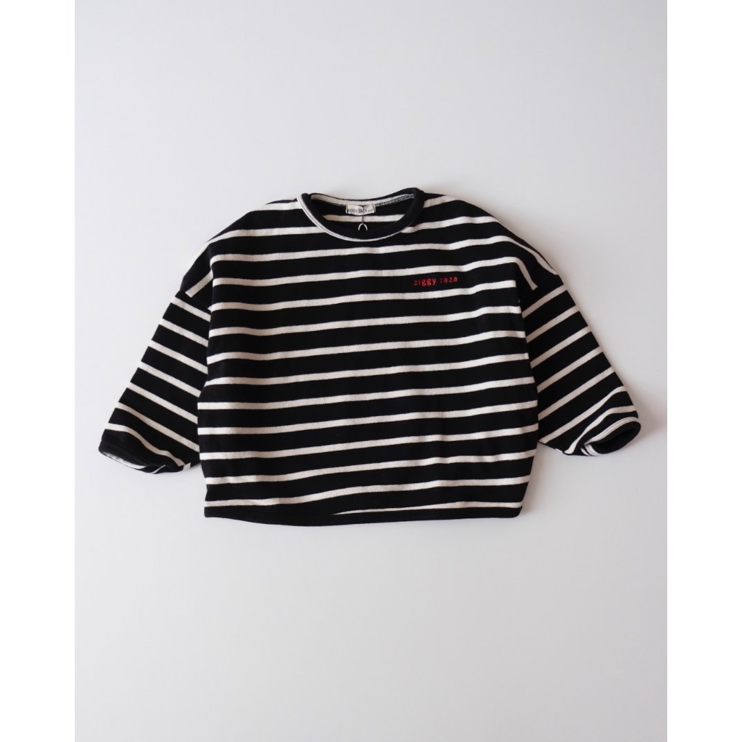【新品未使用】ZIGGY ZAZA 2-3y ZIGGY ZAZA row row pullover jet stripe(2-3Y,3-4