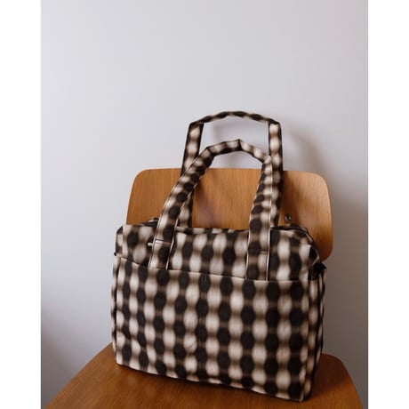 BAGGU Everyday Cloud Bag Blurred Gingham Brown