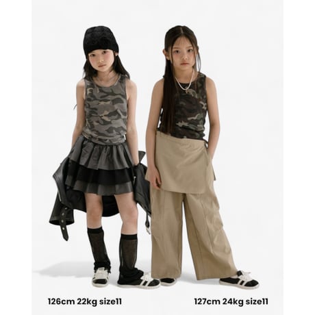 50%OFF 15(140-150cm)ラスト1点 CAMO TANK KHAKI
