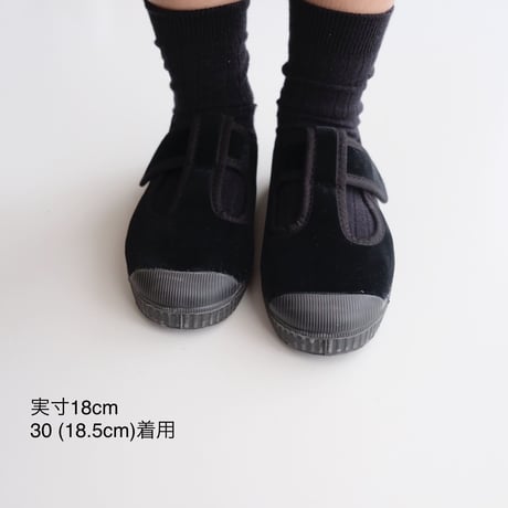 Cienta VELOUR T STRAP SHOES  black / velour 977(21(12.5cm)～34(21cm))