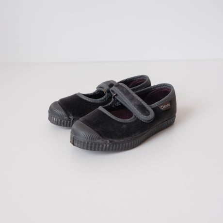 Cienta VELOUR VELCRO ONE STRAP SHOES grey / velour 956(21(12.5cm)～34(21cm))