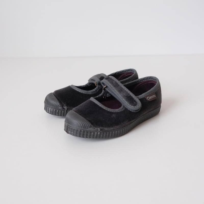 Cienta VELOUR VELCRO ONE STRAP SHOES grey / vel