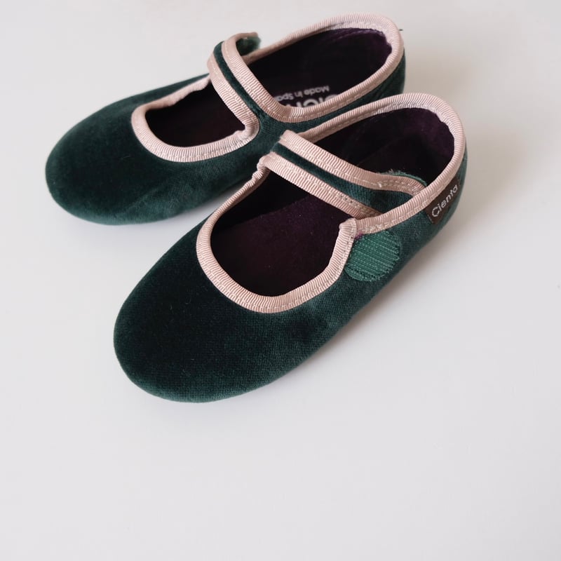 Cienta VELOUR VELCRO ONE STRAP BALLET SHOES ver