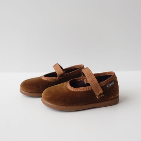 Cienta VELOUR VELCRO ONE STRAP SHOES beige / velour 400(20(12cm))