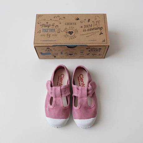 21(12.5cm)ラスト1点 Cienta T STRAP SHOES  rosa/ムラ染め