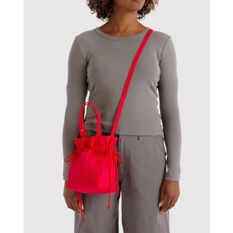 BAGGU Nylon Drawstring Bag Candy Apple