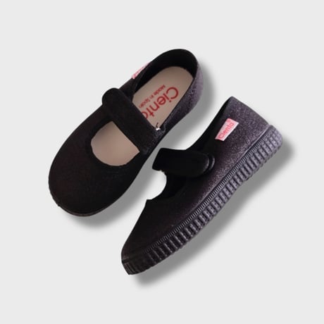 Cienta VELCRO ONE STRAP SHOES black 56113(19(11cm)20(12cm))
