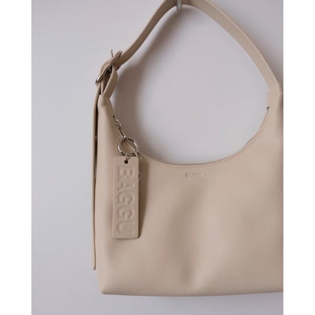 BAGGU Mini Recycled Leather Shoulder Bag Stone