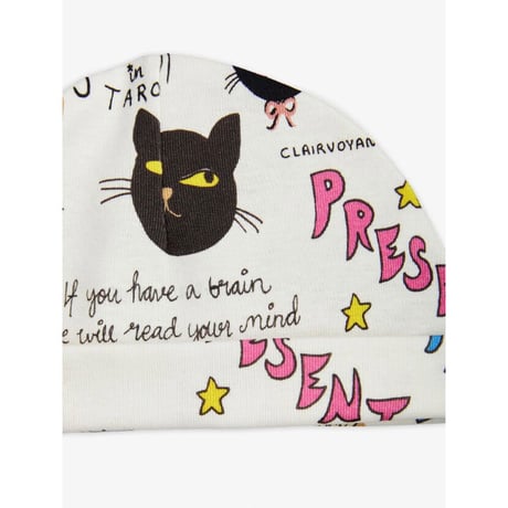 70%OFF 40 (1-2M) ラスト1点 mini rodini Clairvoyant cats aop baby beanie