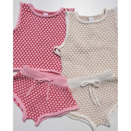 70%OFF Banks Basics INKA TIE VEST+BAMBA KNIT SHORT PINK + RED(S,M,L,XL)