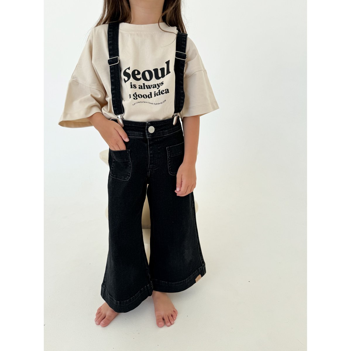 Twin collective JANE JEAN BLACK ワイドフレア IENA ENFANT パンツ 「TWIN COLLECTIVE/ツインコレクティブ