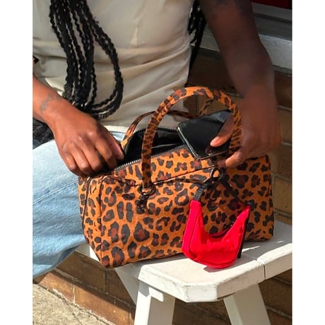 BAGGU Nylon Bowler Bag Leopard