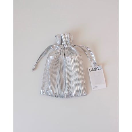 BAGGU Pleated Baggu Chrome Metallic