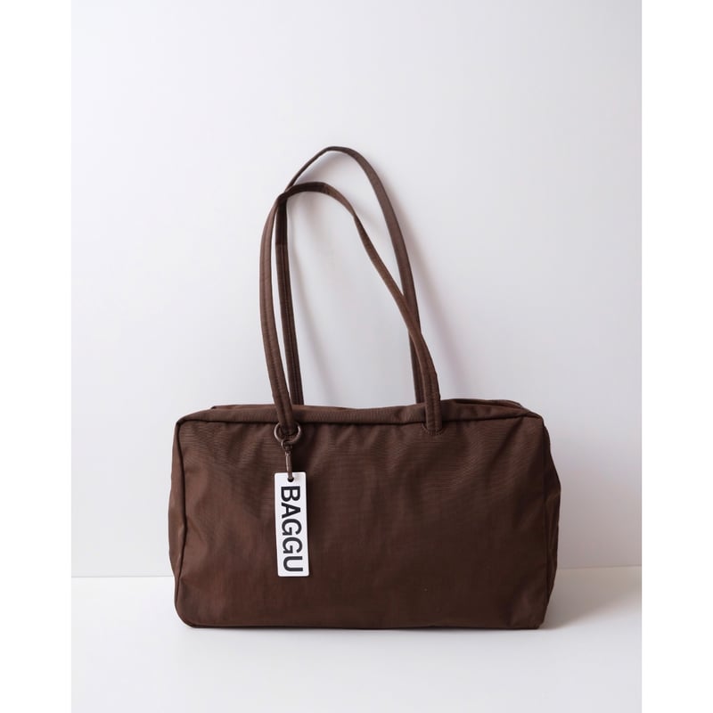 BAGGU Medium Nylon Bowler Bag Coffee | UNO babe