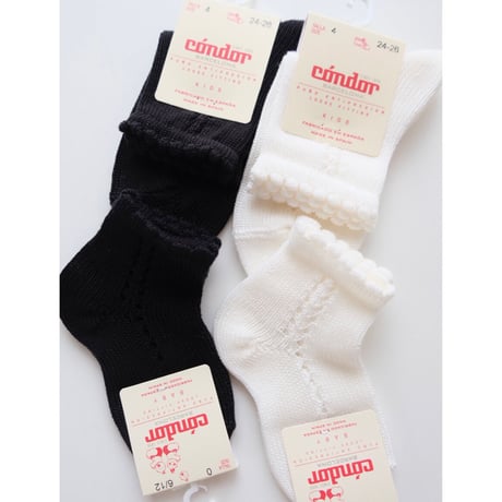 50%FF Condor Side openwork perle short socks(全2色/000(7-8cm)～2(11.5-13cm))