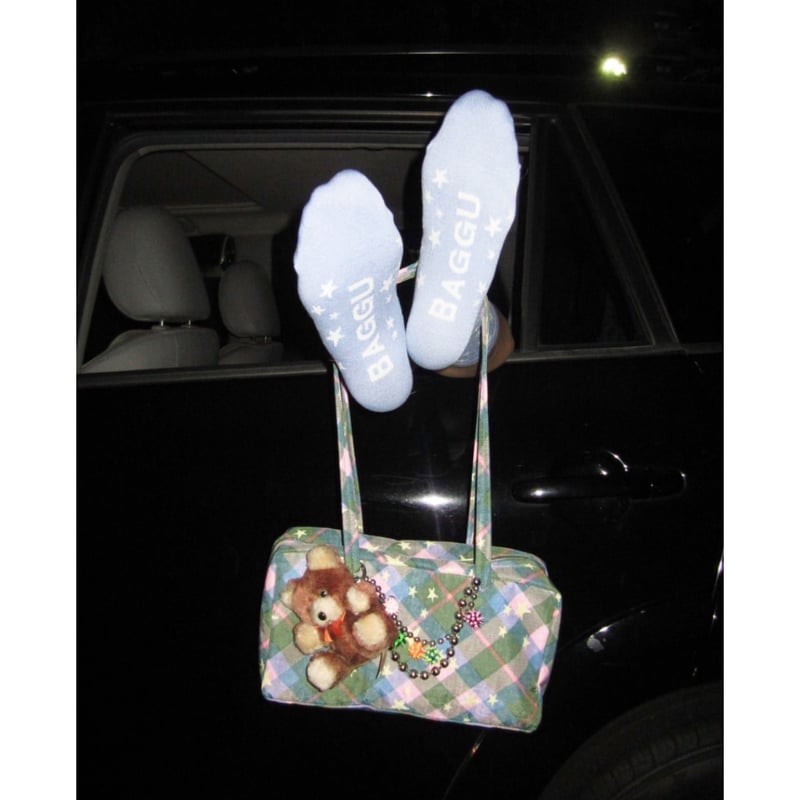 BAGGU新作☆ 星×チェック柄 ボウラーバッグ 限定1点