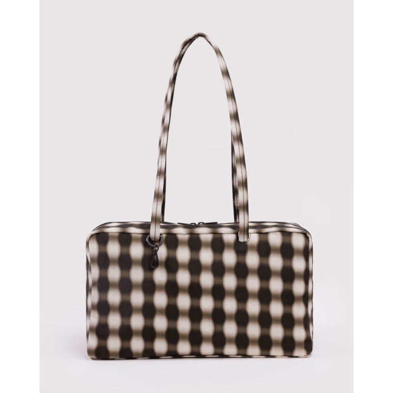 BAGGU Medium Nylon Bowler Bag Blurred Gingham B